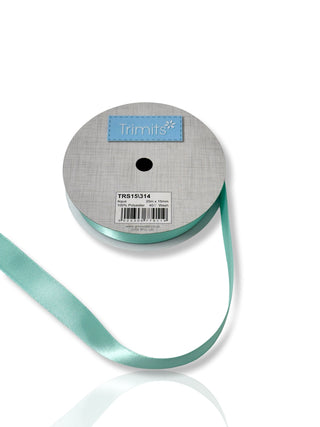 Buy aqua Trimits Ribbon: Double Faced Satin: 15mm Wide