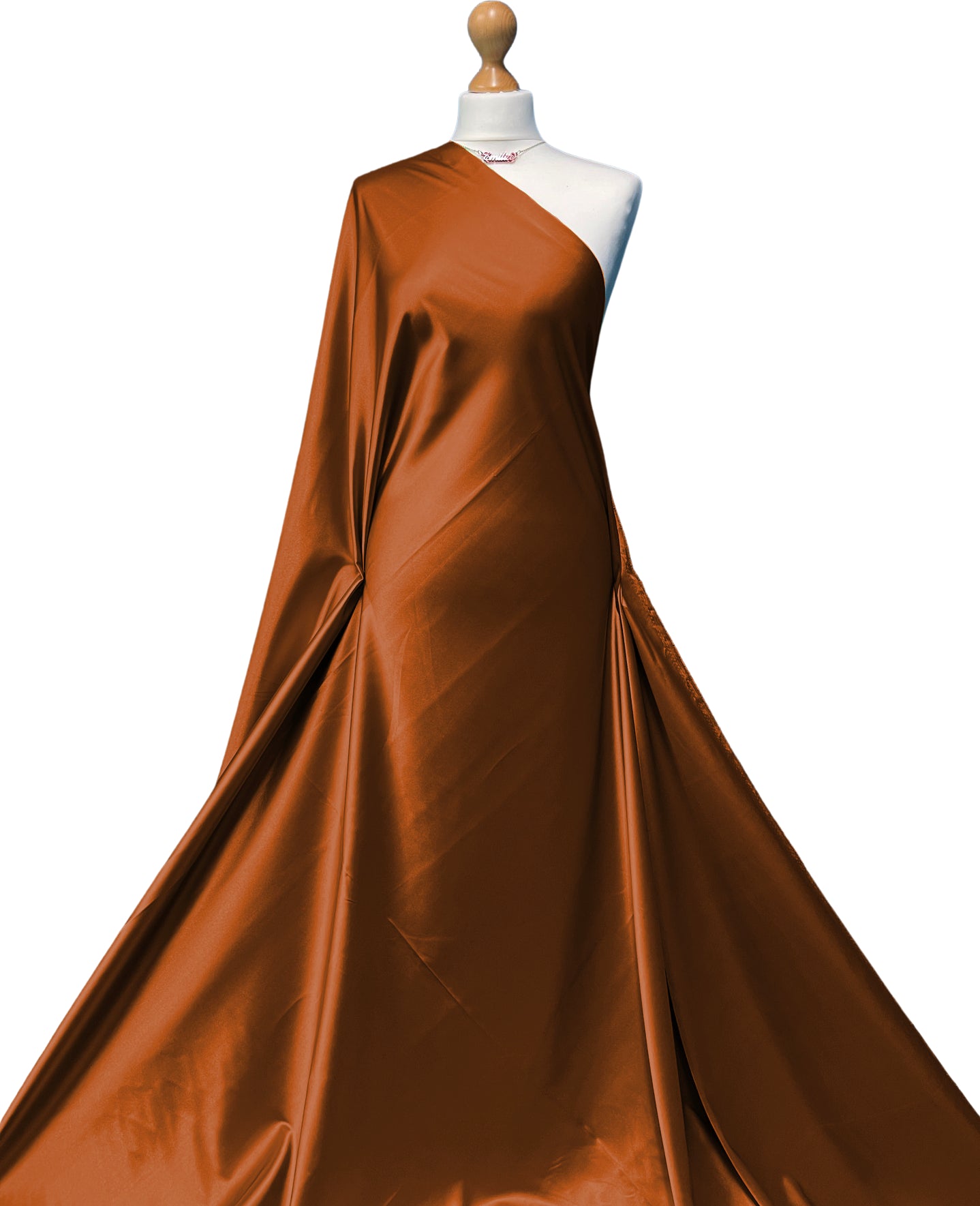 Buy copper Stretch Satin 2 Way Stretch Fabric