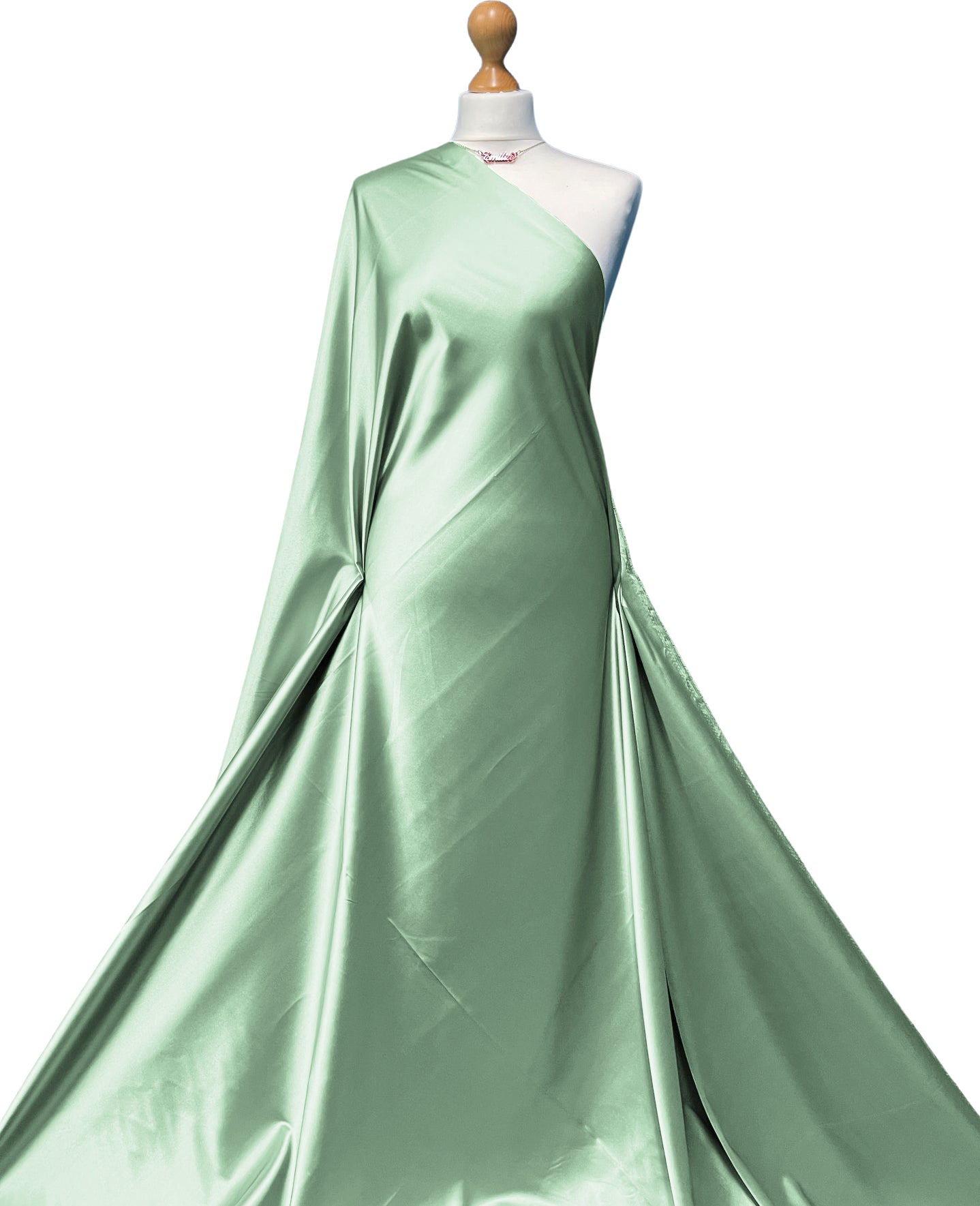 Buy sage-green Stretch Satin 2 Way Stretch Fabric