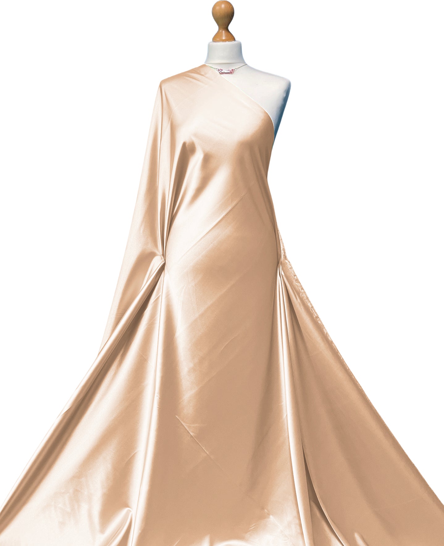 Buy nude Stretch Satin 2 Way Stretch Fabric