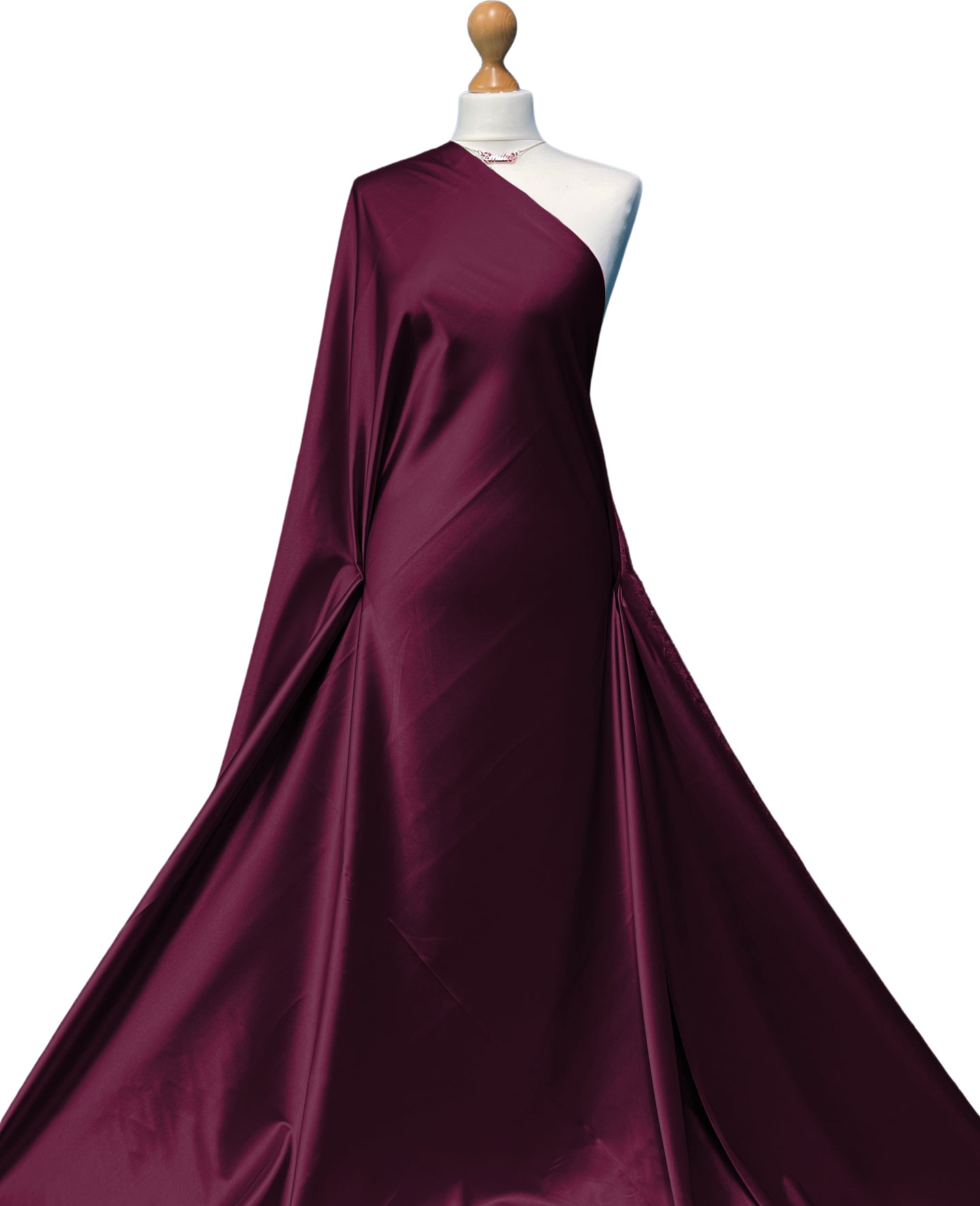 Buy red-wine Stretch Satin 2 Way Stretch Fabric