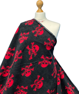 Printed Polar Fleece Fabric Skull Prints - 0