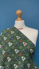 Bottle Green Xmas Tree Print French Terry Brushed Back Fabric