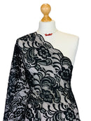 Crochet Scalloped Floral Lace 2 Way Stretch Fabric-3