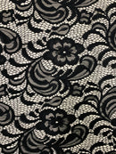 Crochet Scalloped Floral Lace 2 Way Stretch Fabric-6