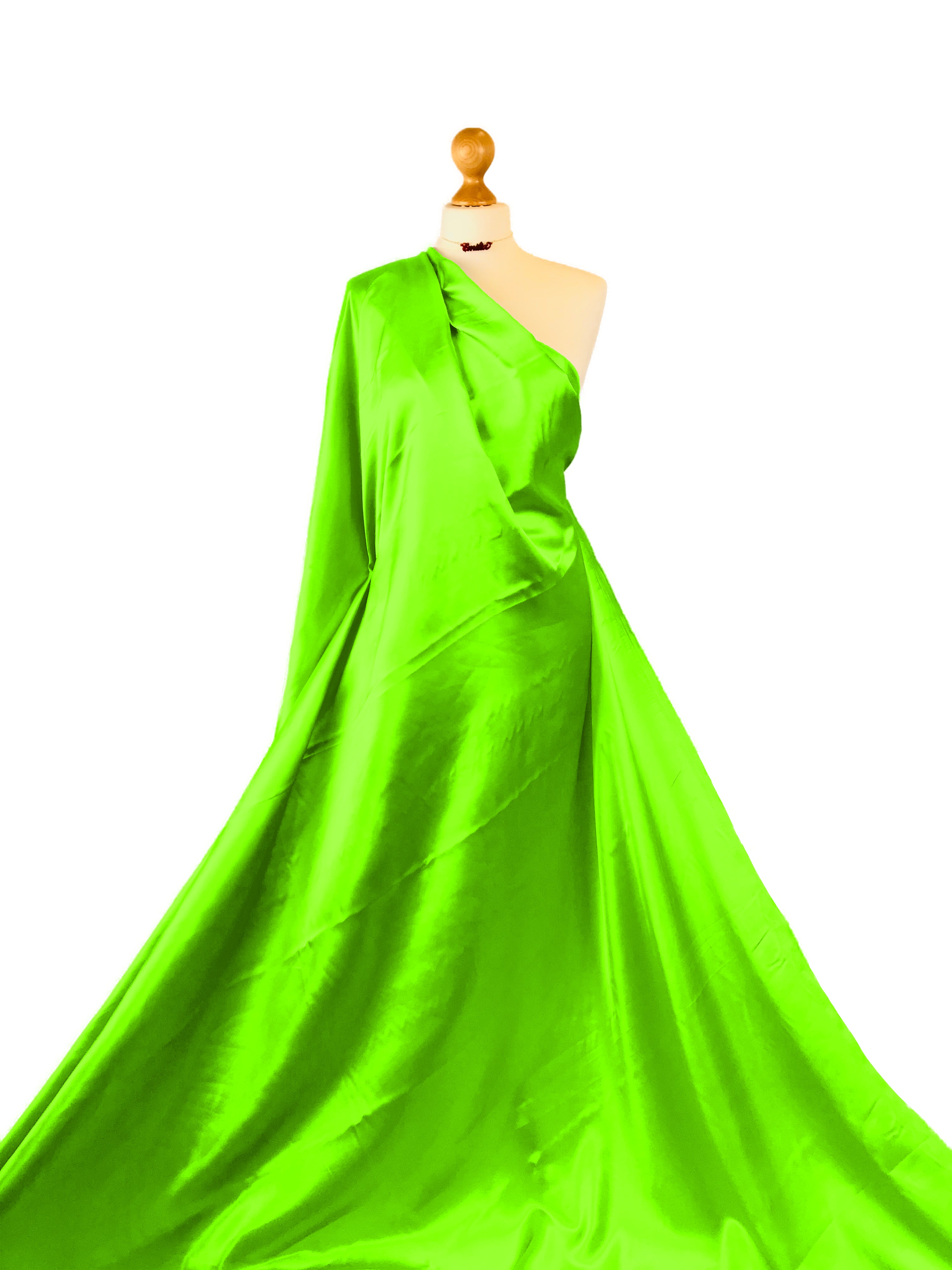 Buy flo-lime Polyester Satin Fabric