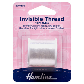 Hemline 100% Nylon Invisible Sewing Thread Spool 200m - Threads