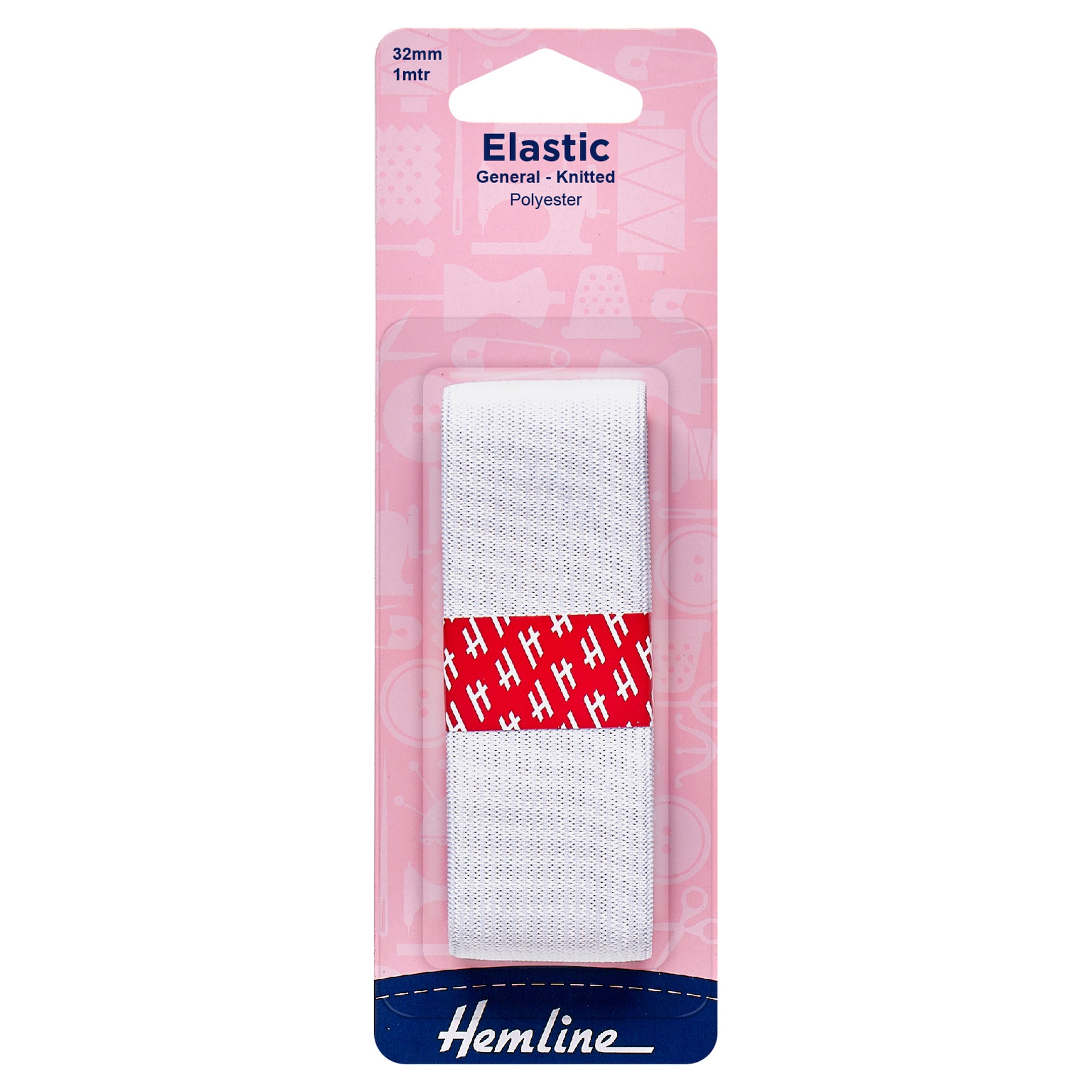 Hemline General Purpose Knitted Elastic: 1m x 32mm - 0