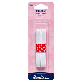 Hemline General Purpose Braided Elastic: 2m x 9mm