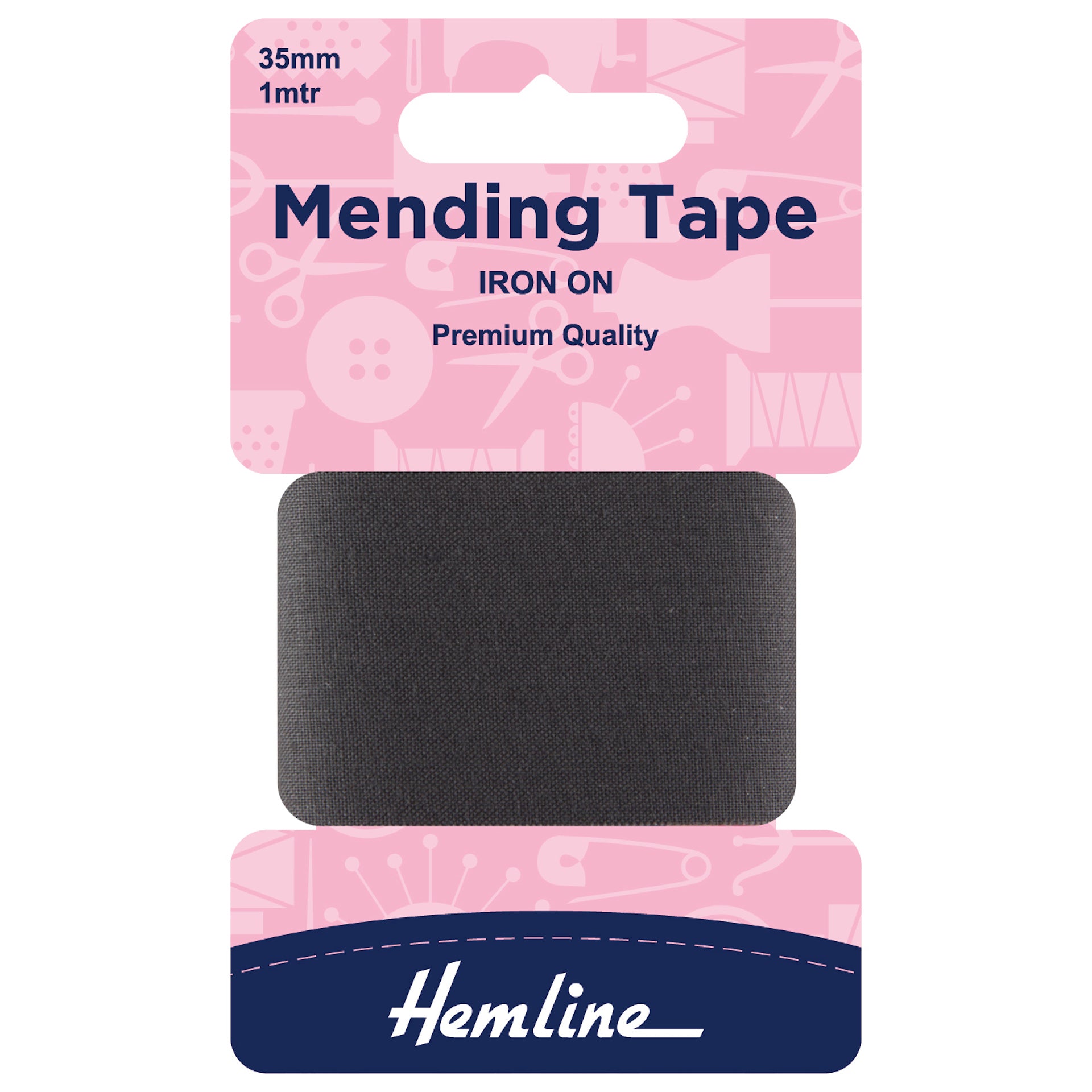 Buy dark-grey Hemline Iron-On Mending Tape: 100cm x 38mm