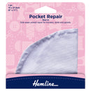 Hemline Iron-On Pocket Repair: White-2