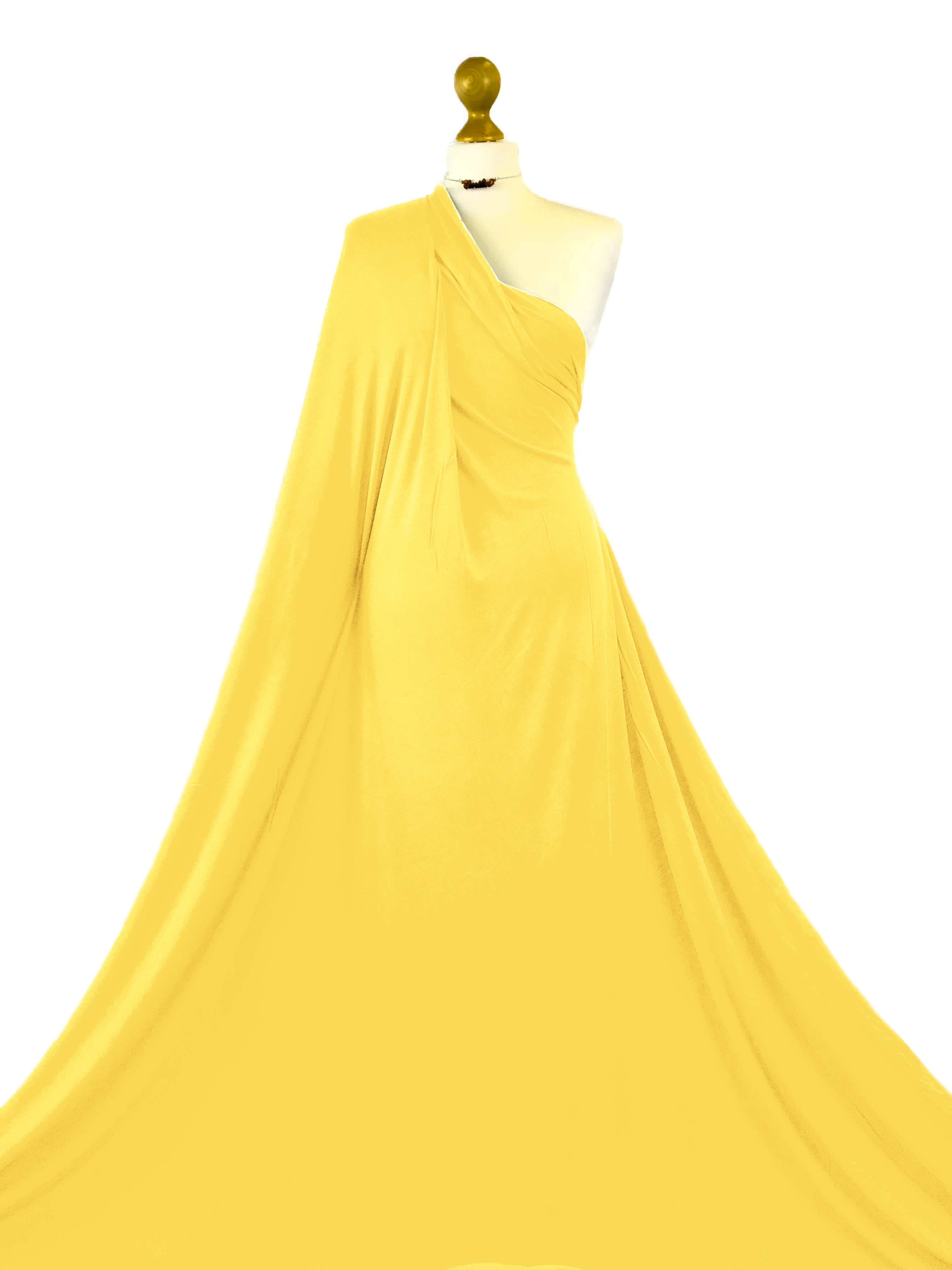 Buy lemon Viscose Jersey 4 Way Stretch Fabric