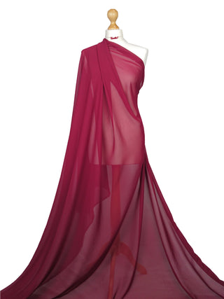 Buy red-wine Chiffon Sheer Fabric