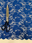 Crochet Scalloped Floral Lace 2 Way Stretch Fabric-44