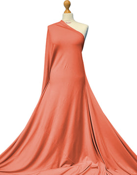 Buy salmon-pink Bamboo Jersey Fabric - 4 Way Stretch Soft Dressmaking Fabric by the Metre
