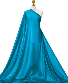 Buy turquoise Charmeuse Lining Fabric - 2 Way Stretch Polyester Lining Fabric by the Metre