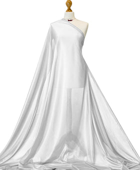 Buy white Charmeuse Lining Fabric - 2 Way Stretch Polyester Lining Fabric by the Metre