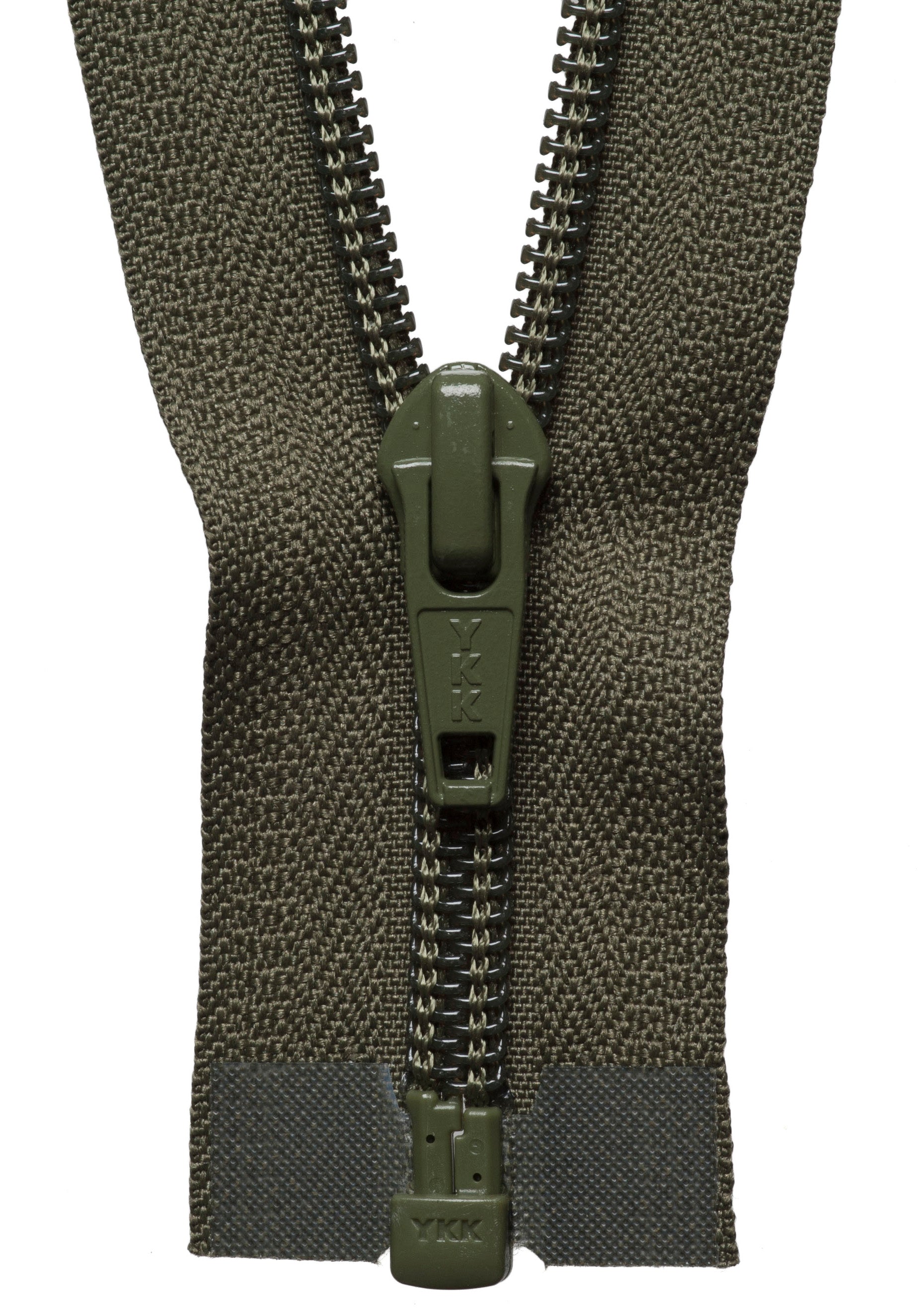 Buy khaki YKK Nylon Open End Zip: 36cm