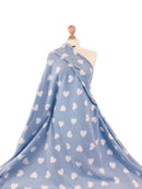 Printed Polar Fleece Fabric Hearts Prints-1