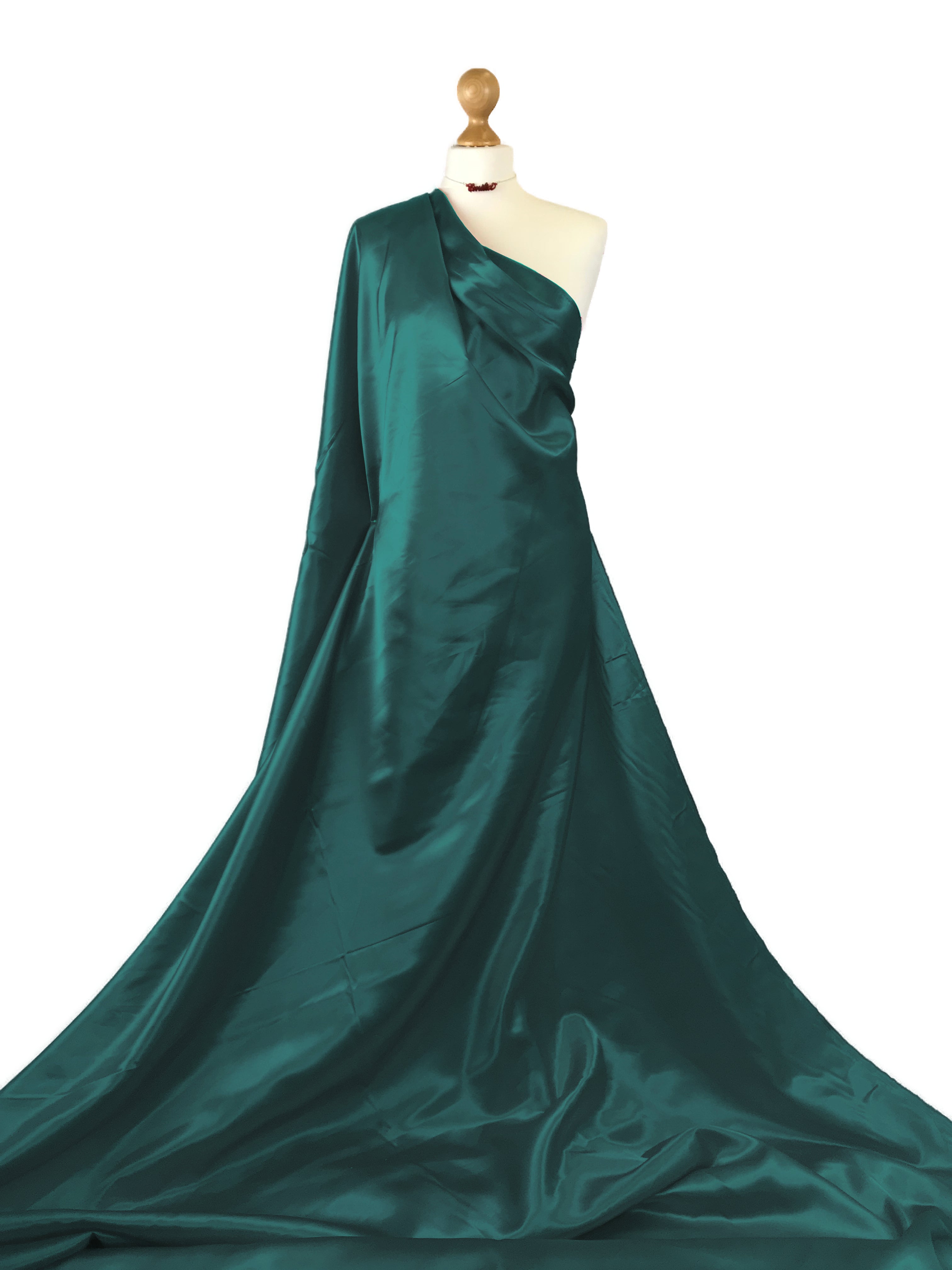 Buy bottle-green Polyester Satin Fabric