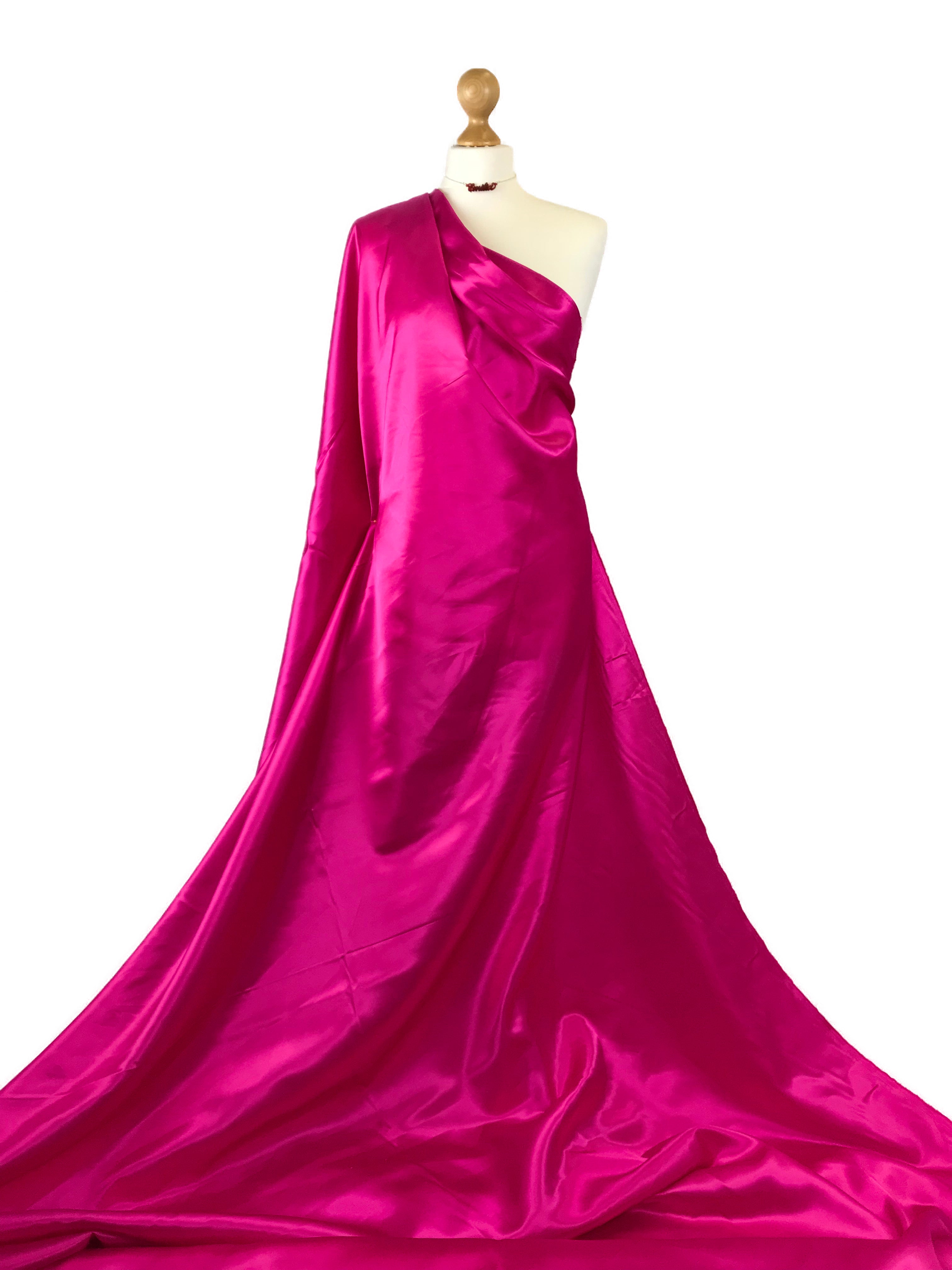 Buy cerise Polyester Satin Fabric