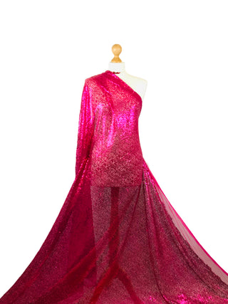 Buy cerise Sequin 2 Way Stretch Fabric