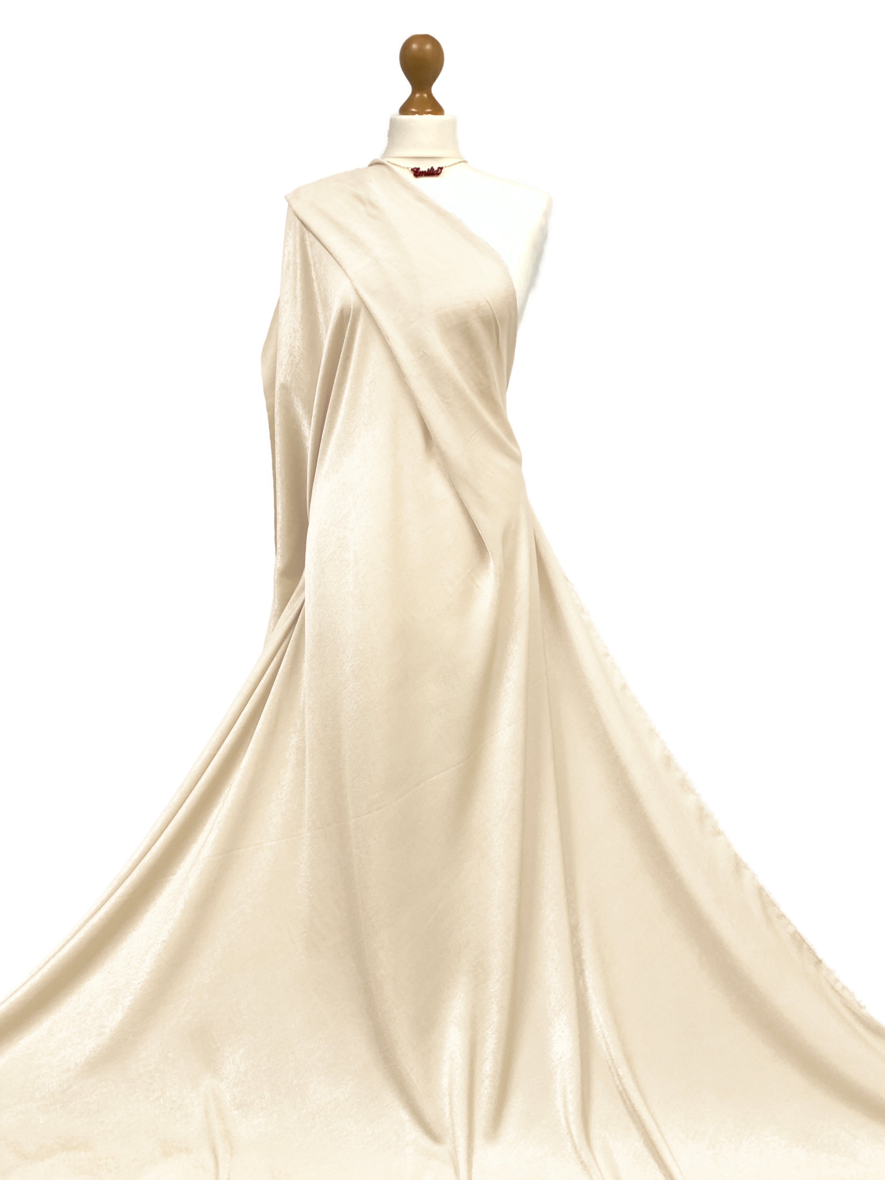 Buy cream Crepe Satin Fabric