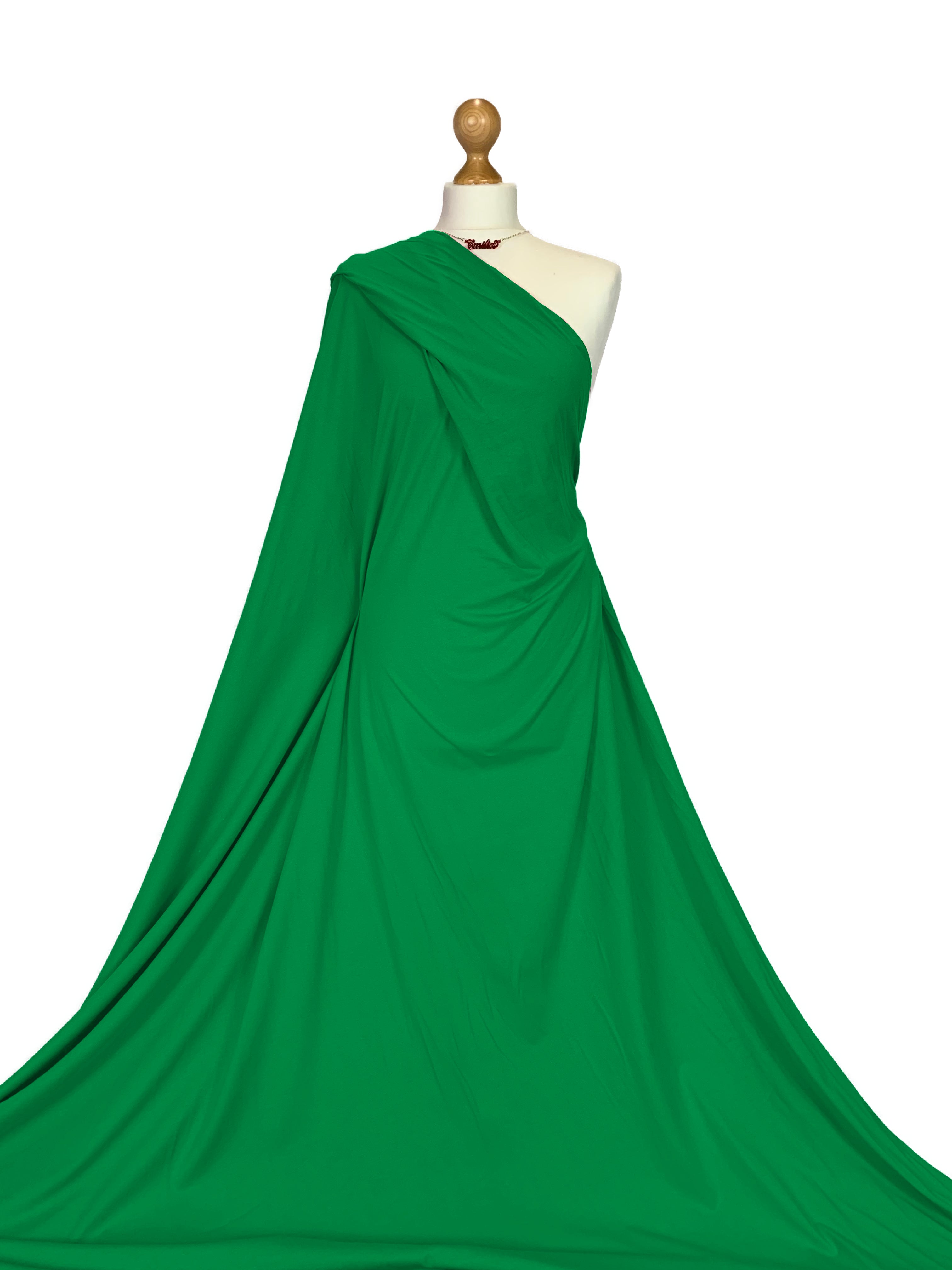 Buy emerald-green Cotton Elastane 4 Way Stretch Jersey Fabric