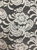 Crochet Scalloped Floral Lace 2 Way Stretch Fabric-16