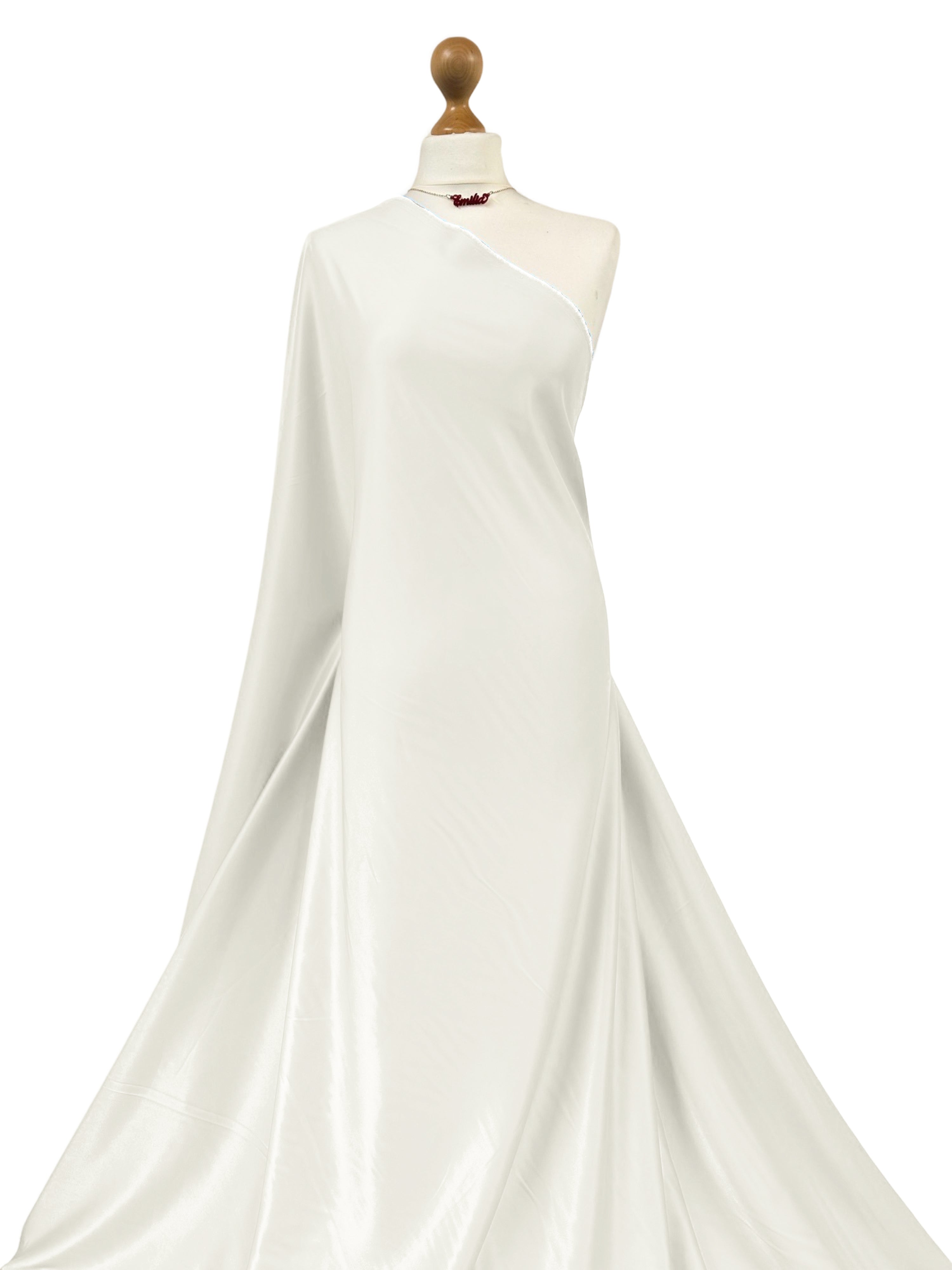 Ivory Heavy stretch satin fabric