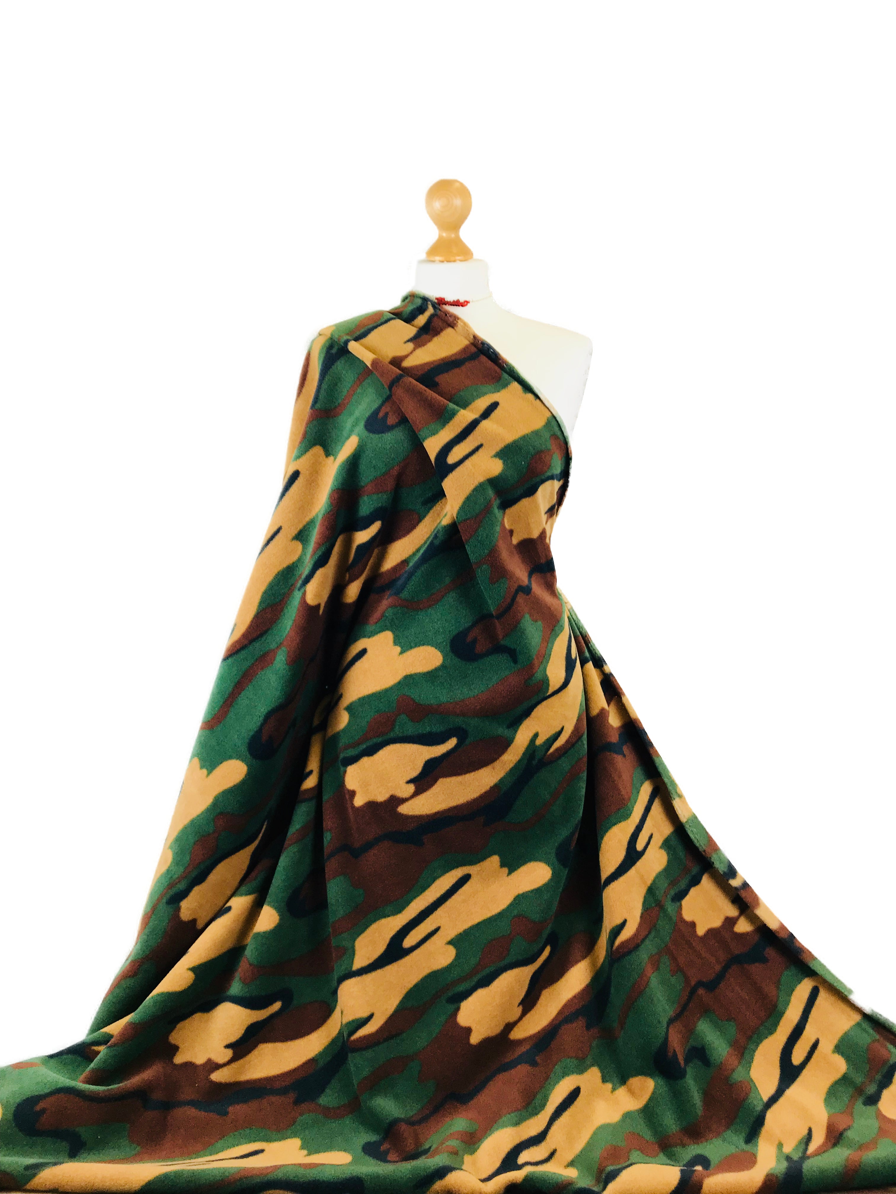 Printed Polar Fleece Fabric Camouflage Prints