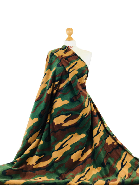 Printed Polar Fleece Fabric Camouflage Prints