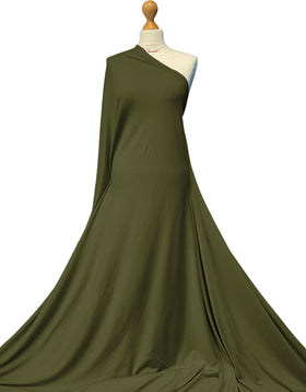 Buy khaki Bamboo Jersey Fabric - 4 Way Stretch Soft Dressmaking Fabric by the Metre
