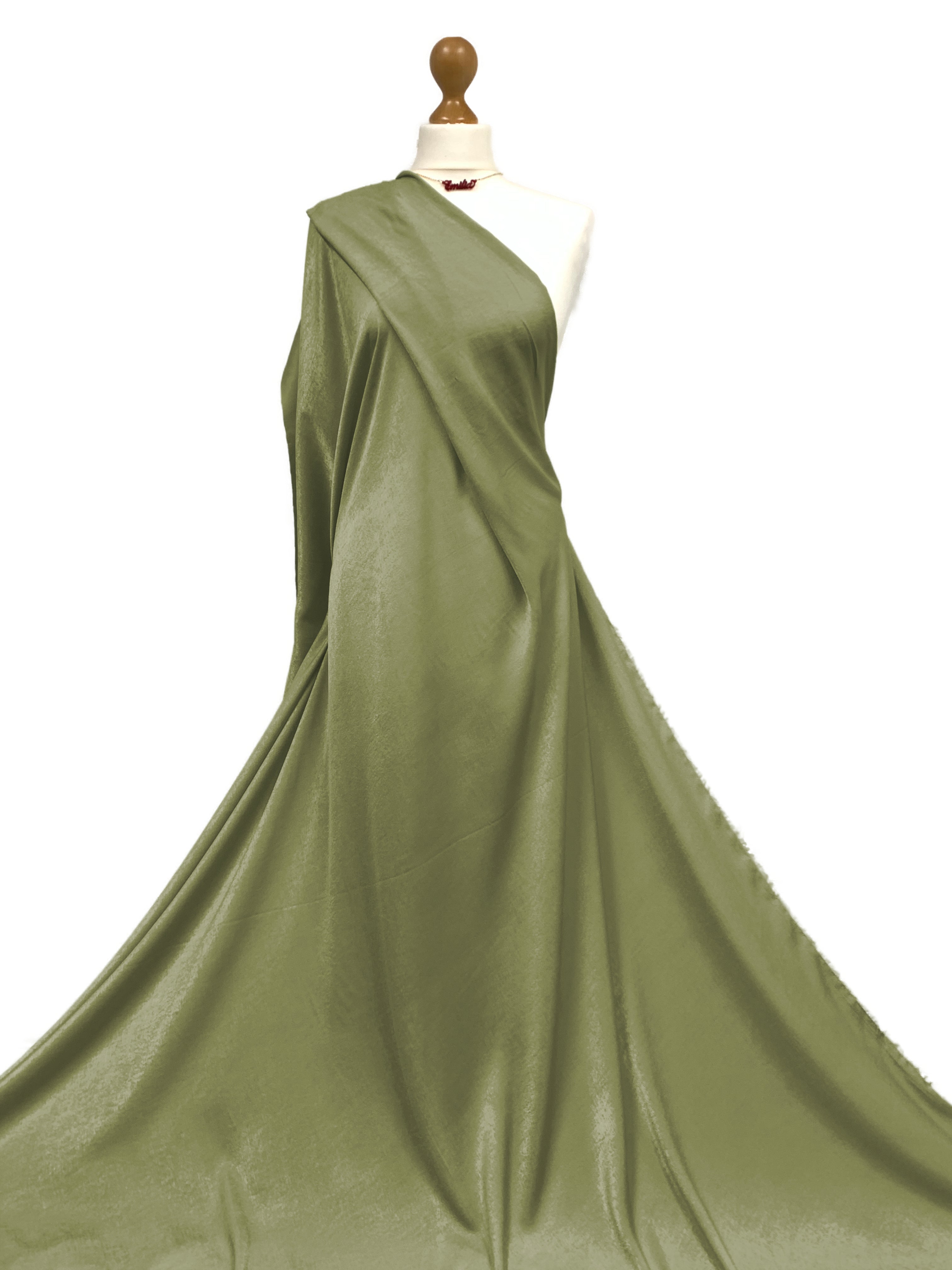 Buy khaki Crepe Satin Fabric