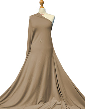 Buy light-mocca Bamboo Jersey Fabric - 4 Way Stretch Soft Dressmaking Fabric by the Metre