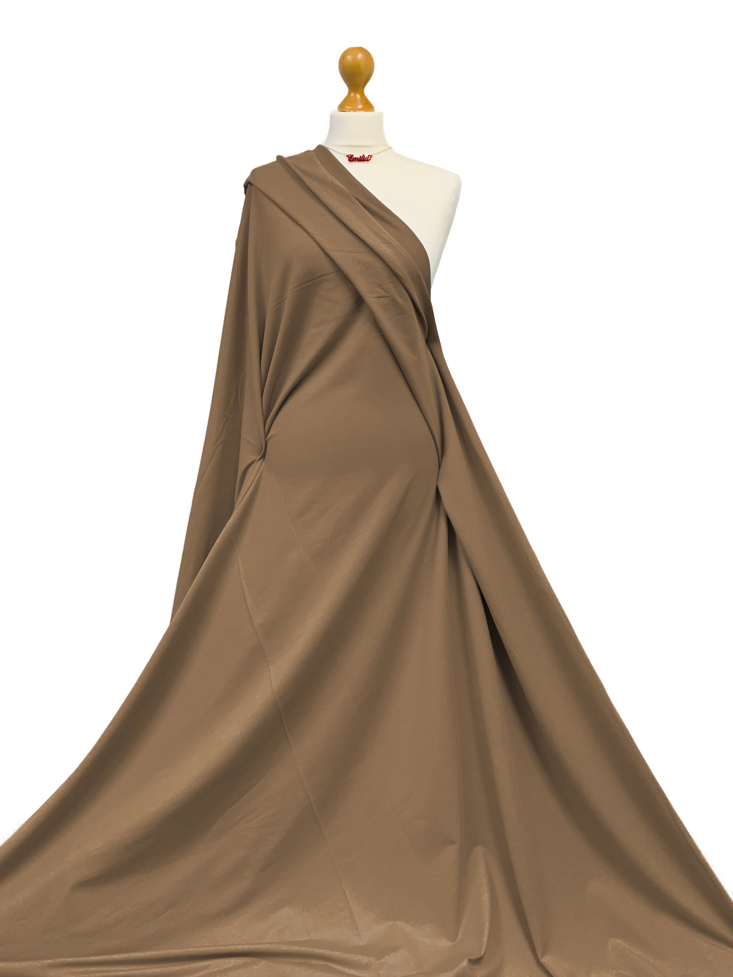 Buy light-mocca French Terry 4 Way Stretch Jersey Fabric