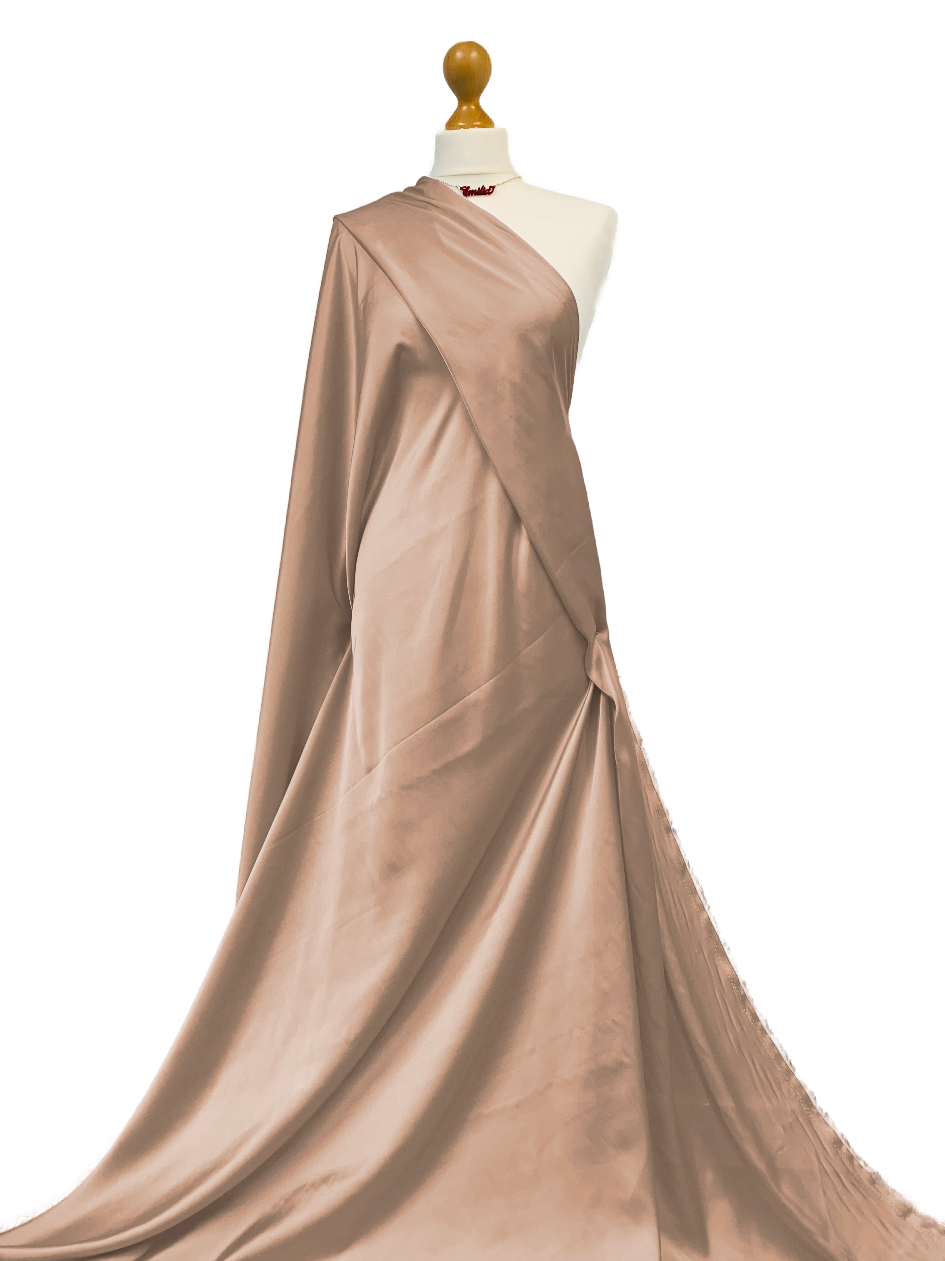 Buy light-mocca Silky Satin Fabric