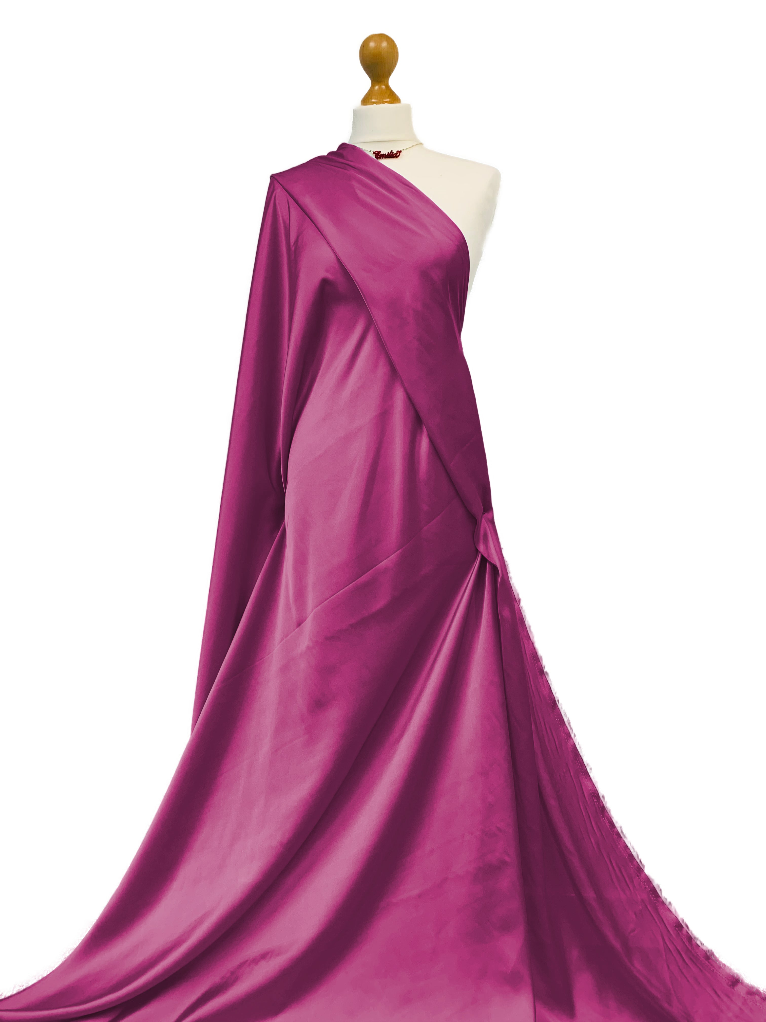 Buy magenta Silky Satin Fabric