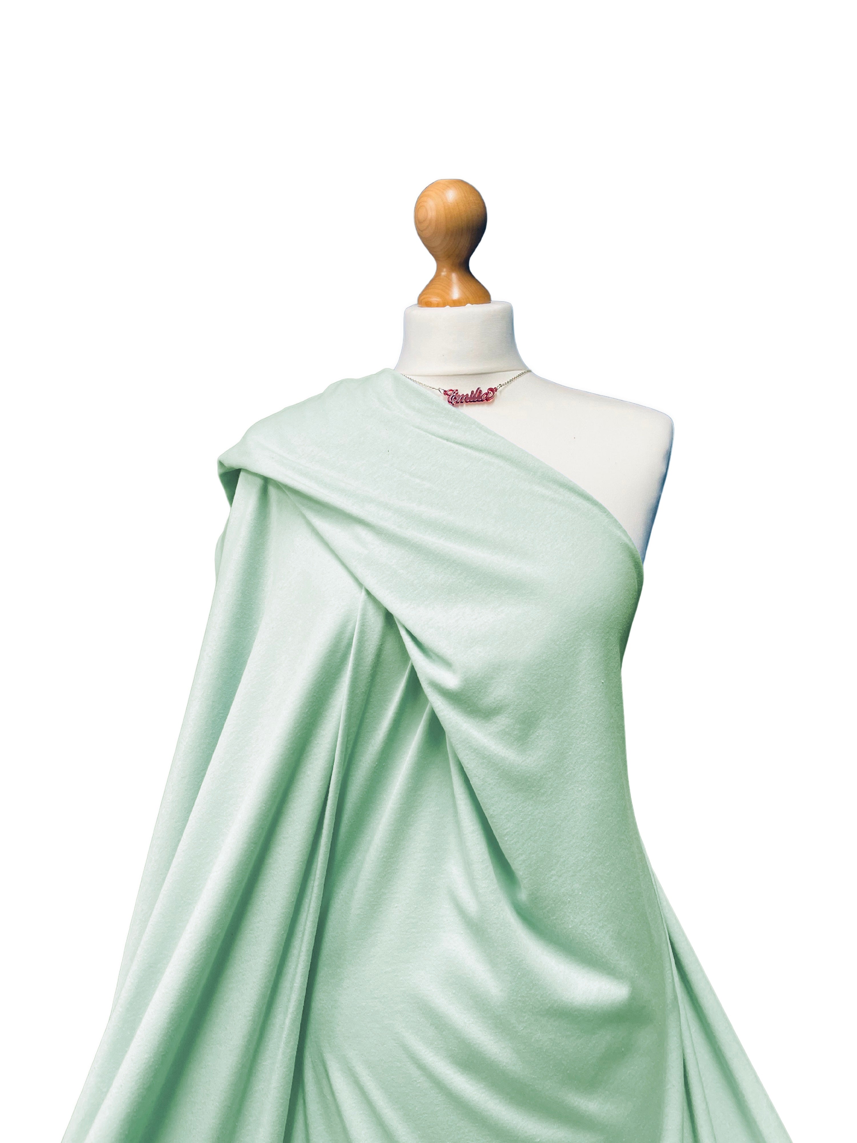 Mint Cotton Interlock Fabric - 0