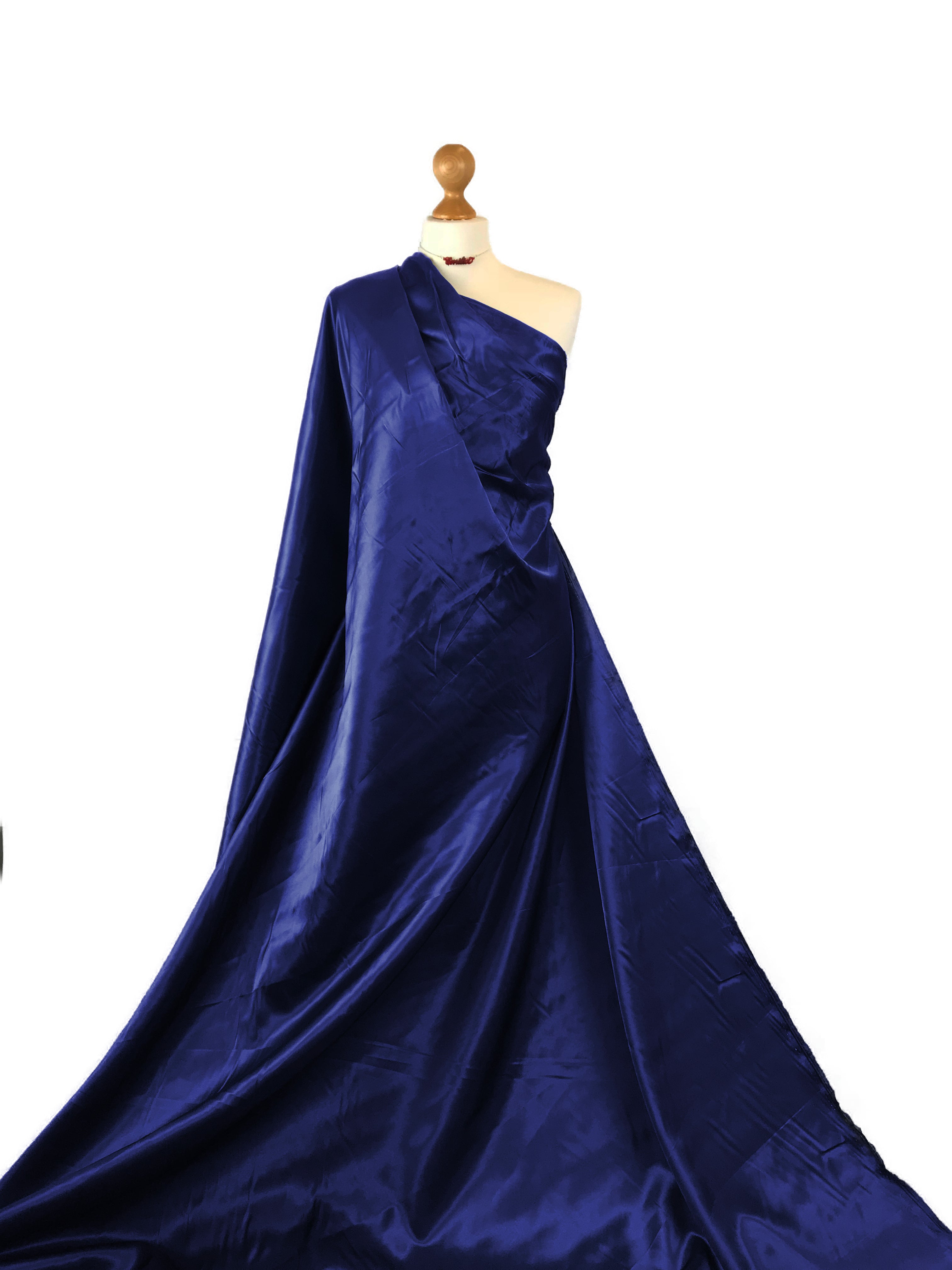 Buy navy-blue Polyester Satin Fabric