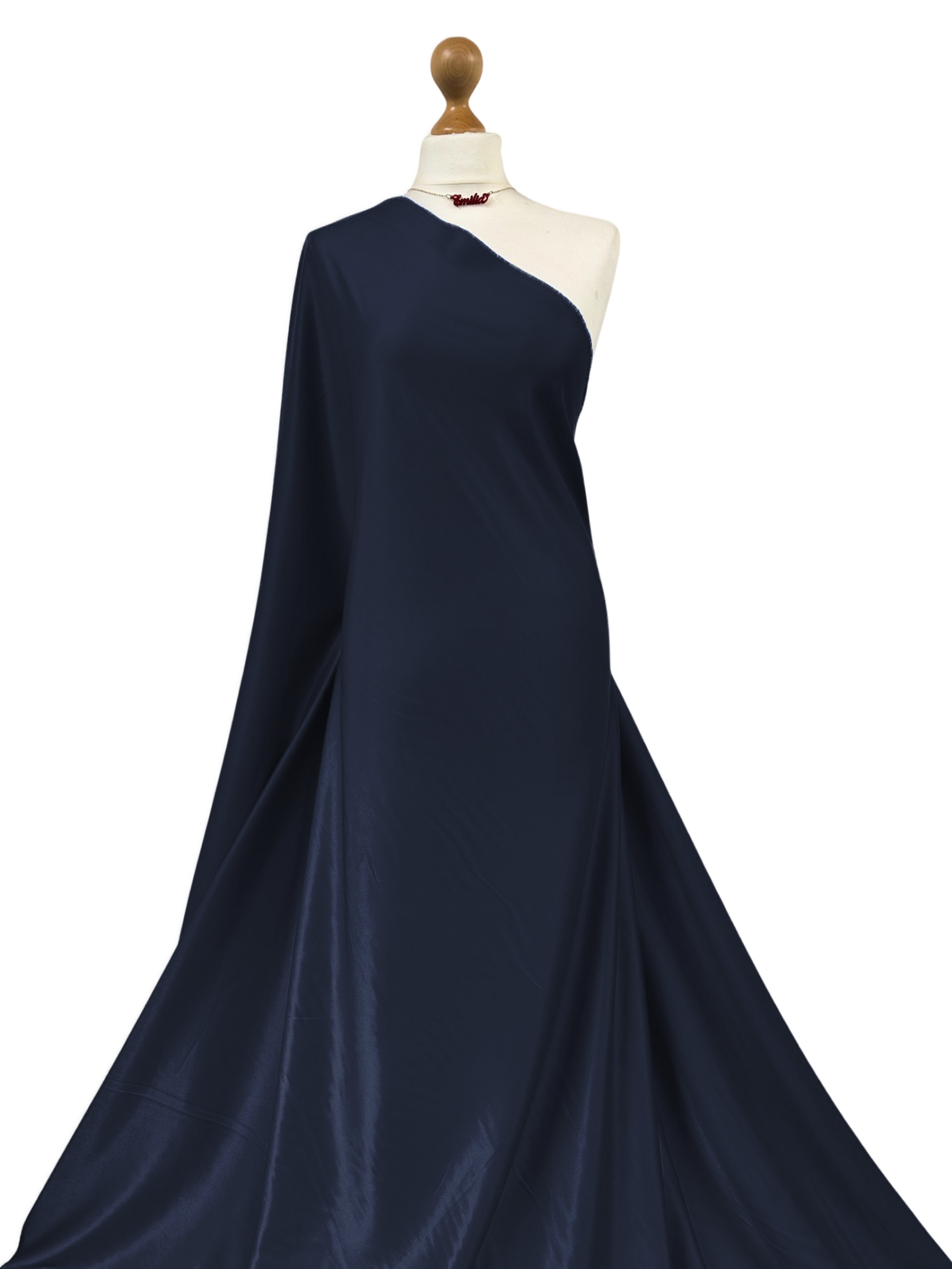 Navy Blue Heavy stretch satin fabric