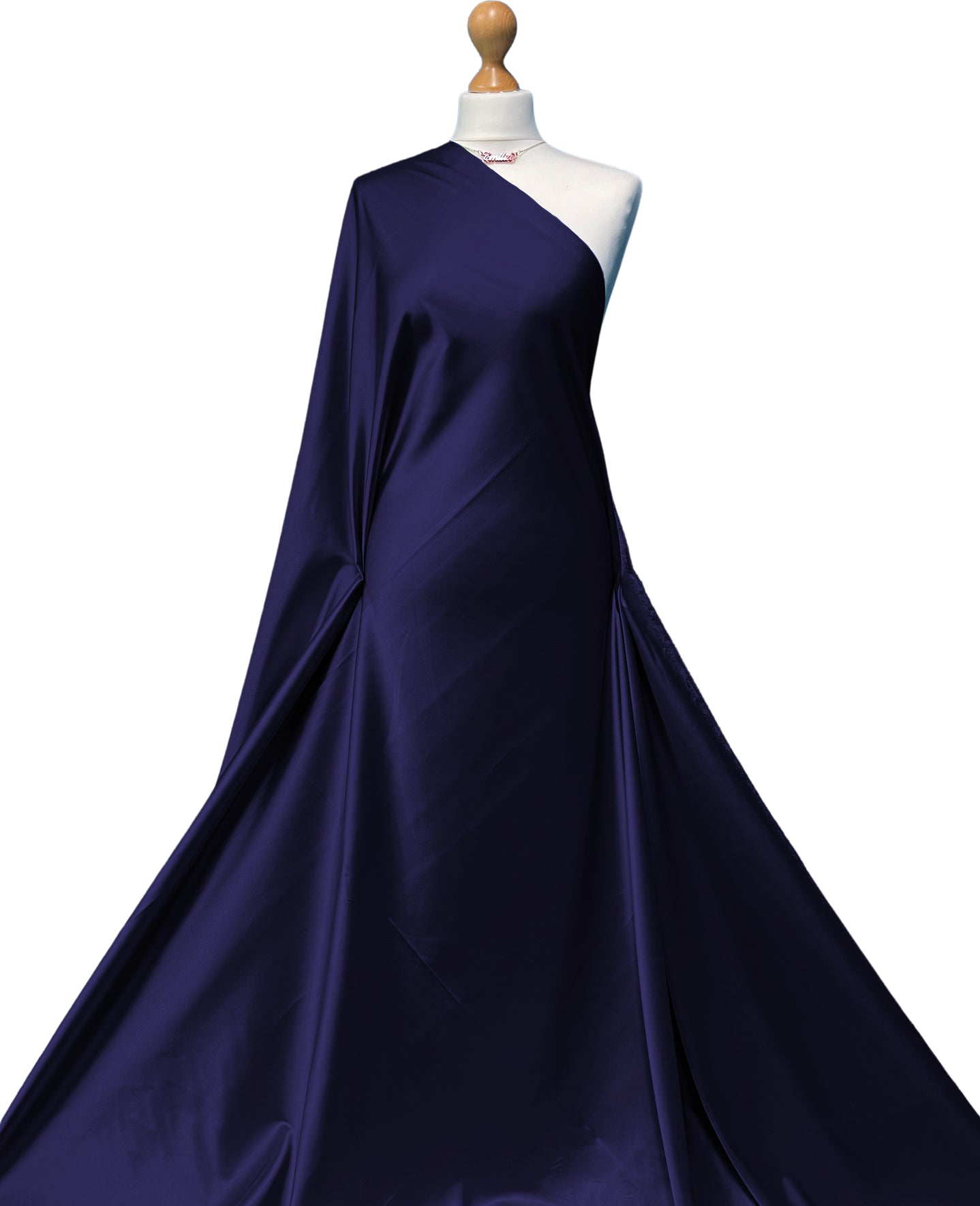 Buy navy-blue Stretch Satin 2 Way Stretch Fabric