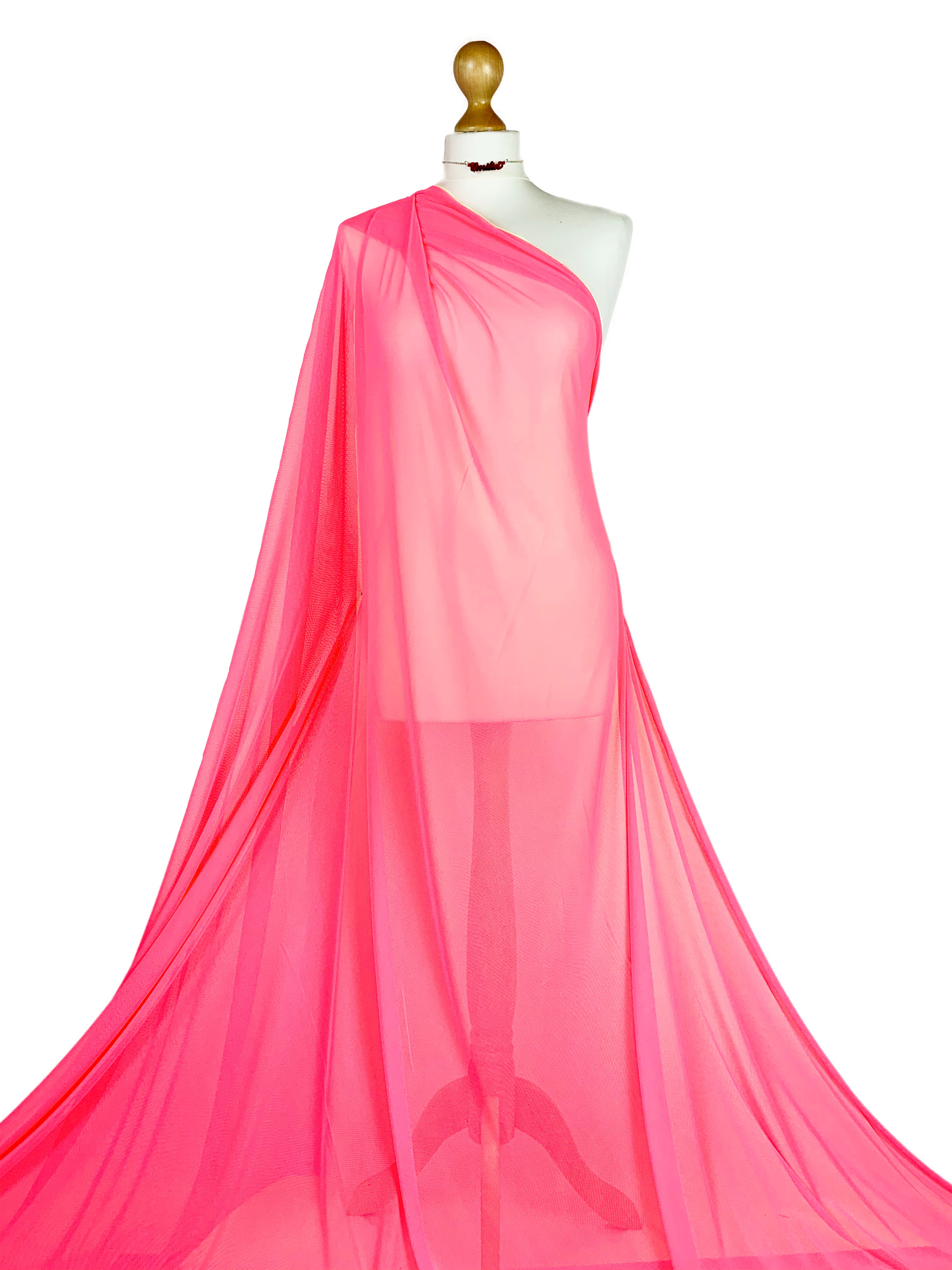 Buy neon-pink Powernet 4 Way Stretch Tulle Fabric