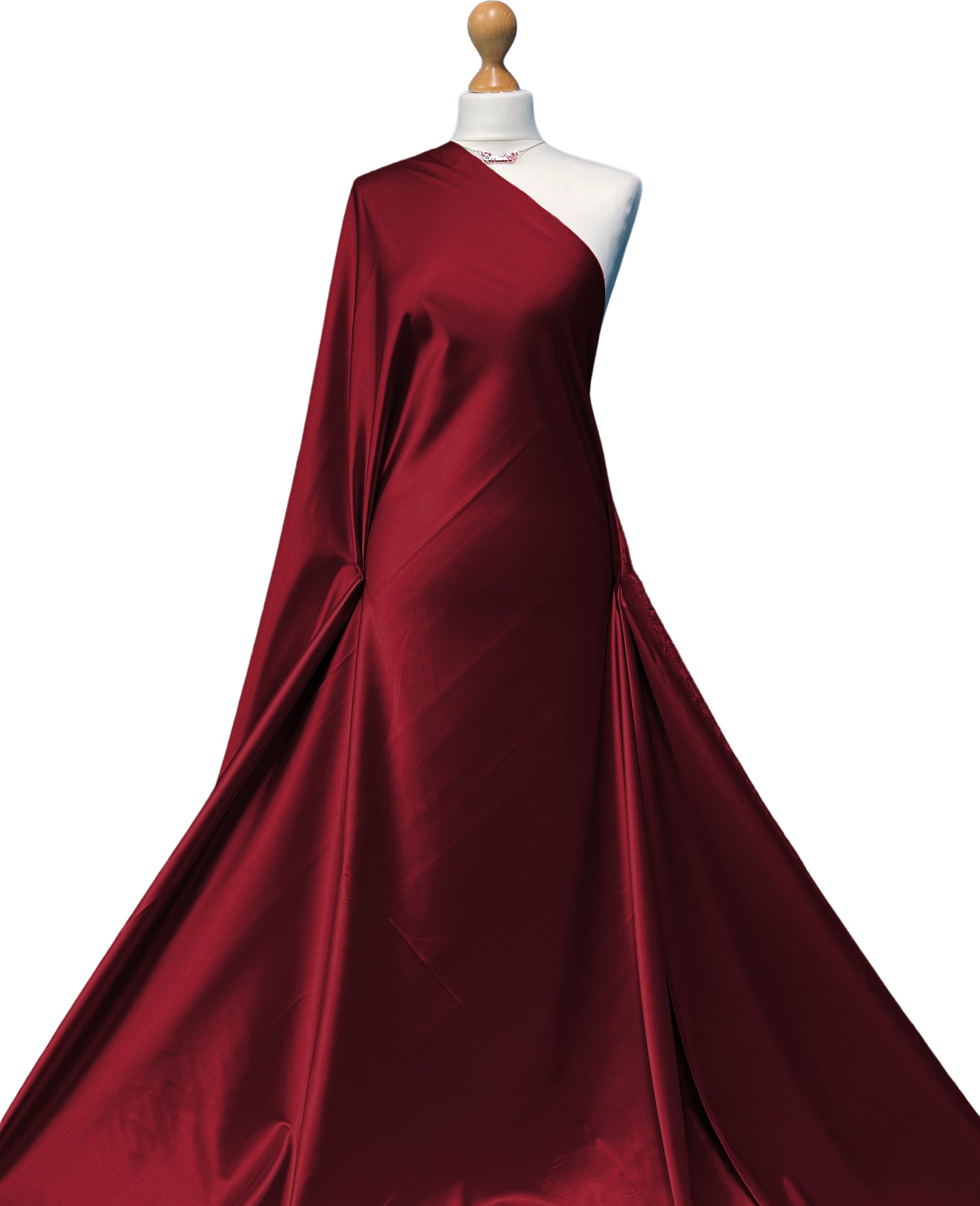 Buy dark-red Stretch Satin 2 Way Stretch Fabric