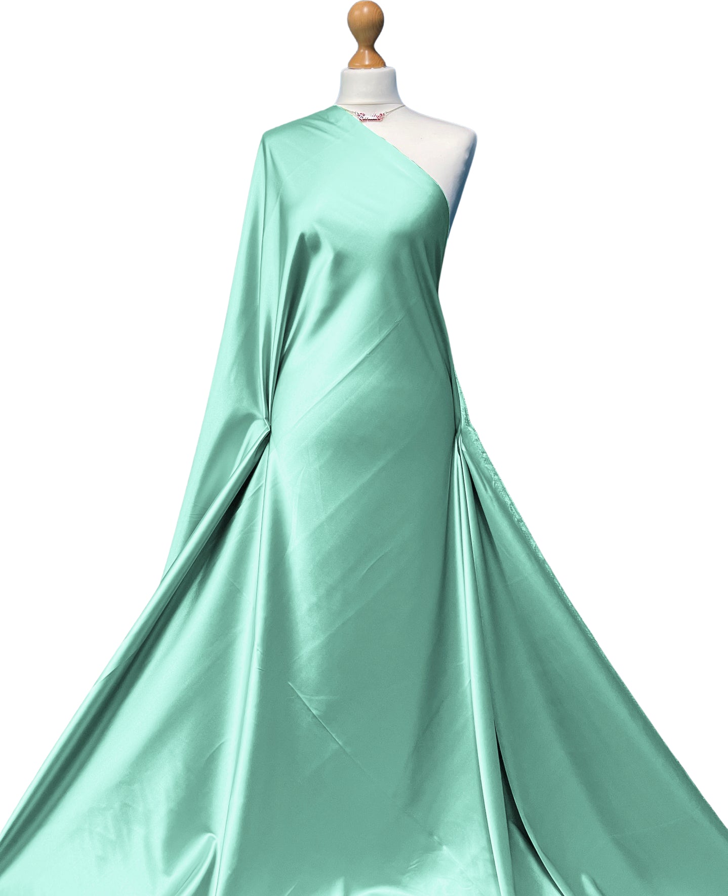 Buy ice-green Stretch Satin 2 Way Stretch Fabric