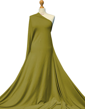 Buy olive-green Bamboo Jersey Fabric - 4 Way Stretch Soft Dressmaking Fabric by the Metre