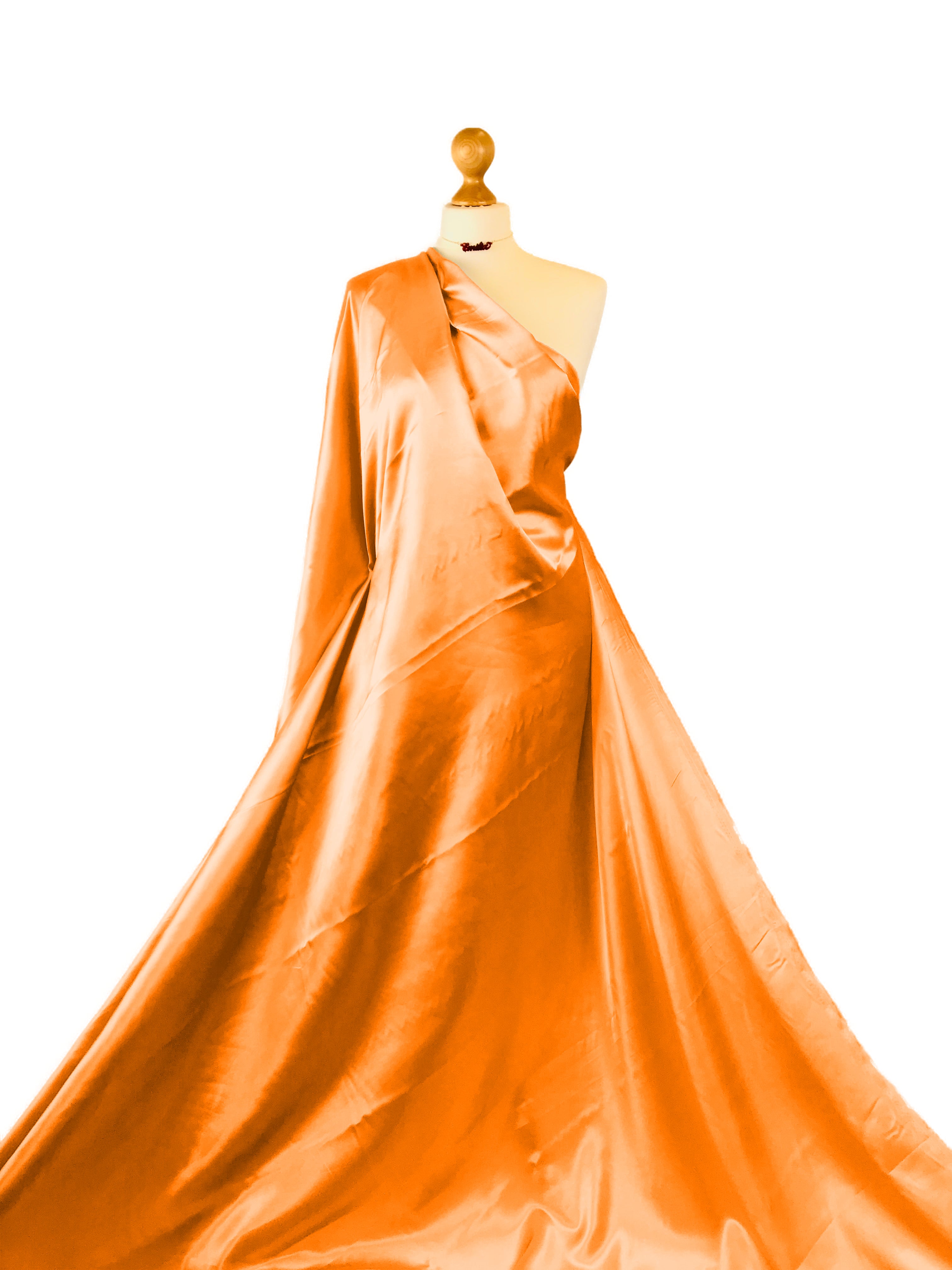 Buy orange Polyester Satin Fabric