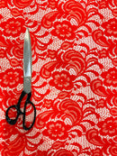 Crochet Scalloped Floral Lace 2 Way Stretch Fabric-35