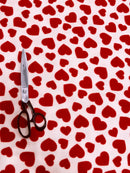Printed Polar Fleece Fabric Hearts Prints-4