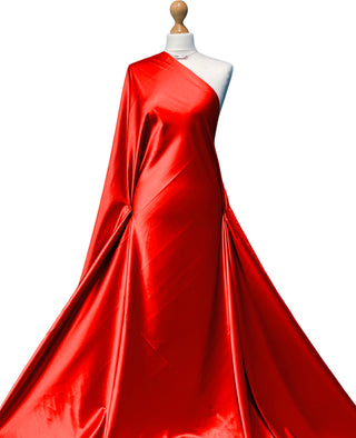 Buy red Stretch Satin 2 Way Stretch Fabric